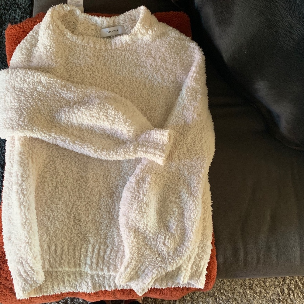 John and Jenn fuzzy sweater